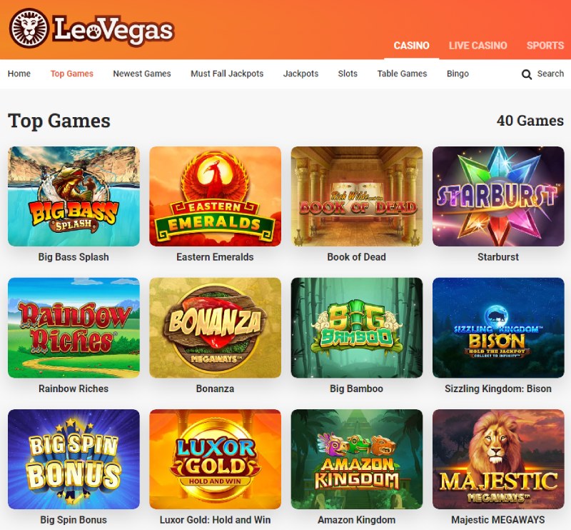 Slot games in Leo Vegas casino